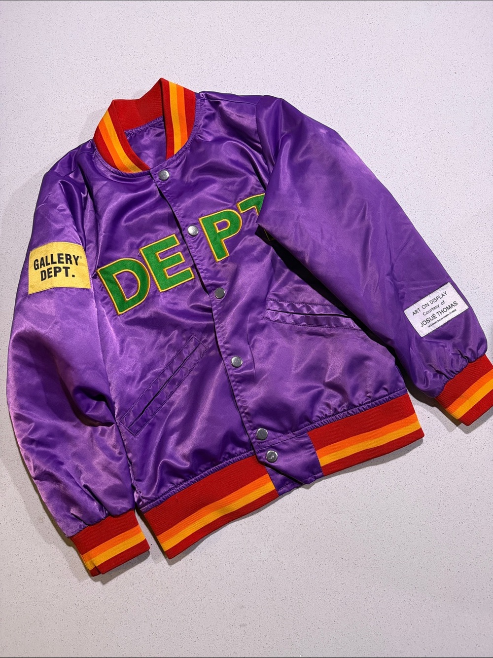 Gallery Dept Kids Purple Satin Varsity Jacket